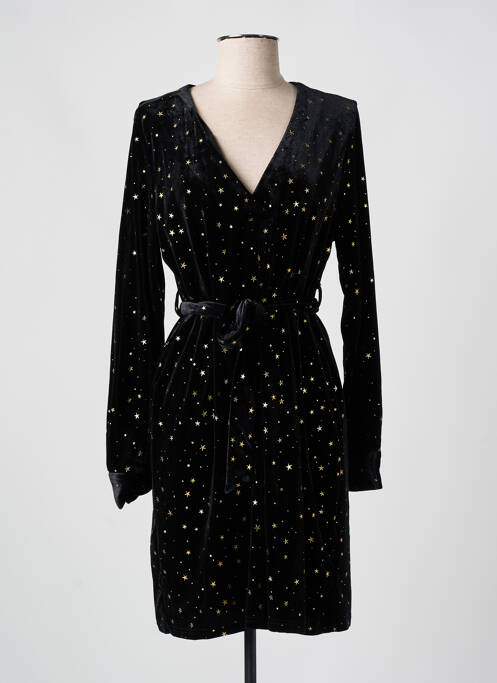 Robe courte manches longues manches longues noir KILKY femme