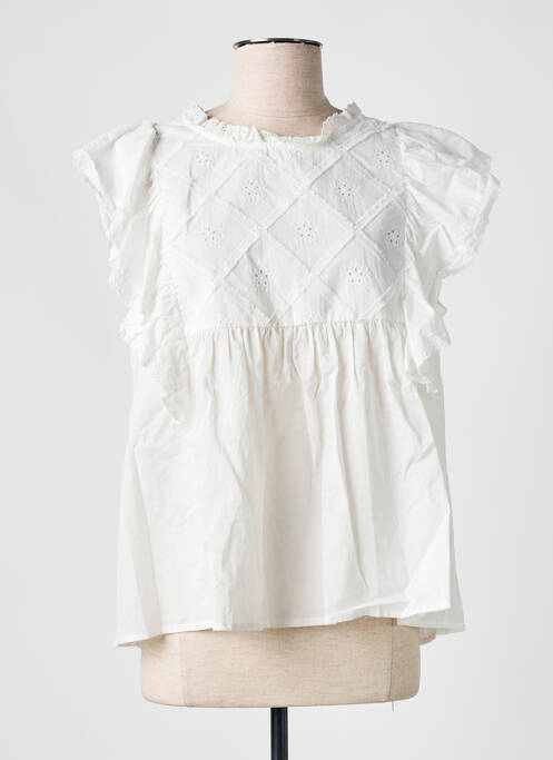 Blouse manches courtes manches courtes blanc KILKY femme