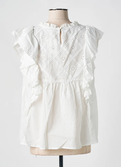 Blouse manches courtes manches courtes blanc KILKY femme