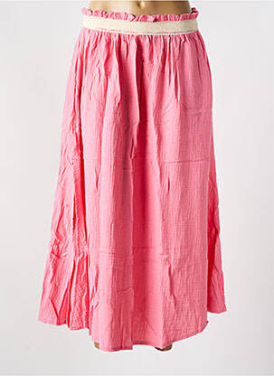 Jupe longue coupe évasée rose KILKY femme