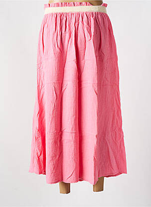 Jupe longue coupe évasée rose KILKY femme
