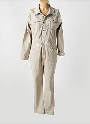 Combi-pantalon fermeture boutonnée sur le devant manches longues beige ONADO femme
