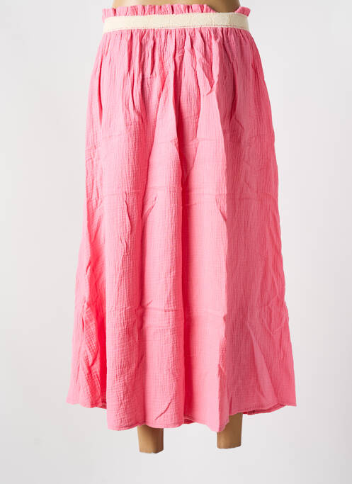 Jupe longue coupe évasée rose KILKY femme