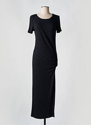 Robe longue manches courtes manches courtes noir ANNAHPA femme