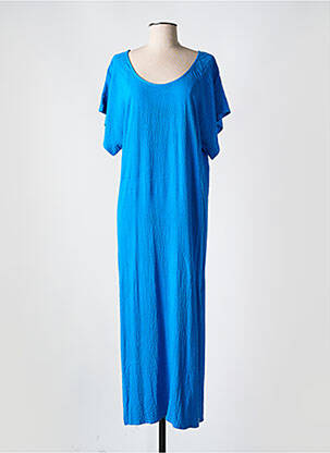 Robe longue manches courtes manches courtes bleu ANNAHPA femme