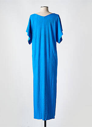 Robe longue manches courtes manches courtes bleu ANNAHPA femme
