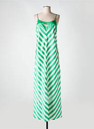 Robe longue manches bretelles ajustables fines bretelles vert MARJOLAINE femme