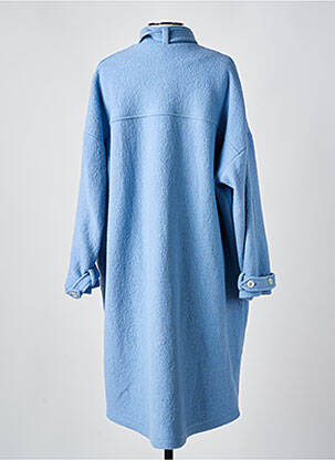 Manteau long coupe droite sans capuche bleu ANNAHPA femme