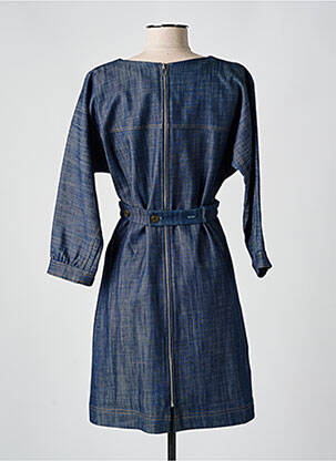 Robe courte fermeture zippée au dos manches longues bleu ANNAHPA femme