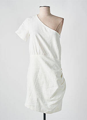 Robe courte manches courtes manches courtes beige ANNAHPA femme