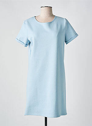 Robe courte manches courtes manches courtes bleu LA GENTLE FACTORY femme