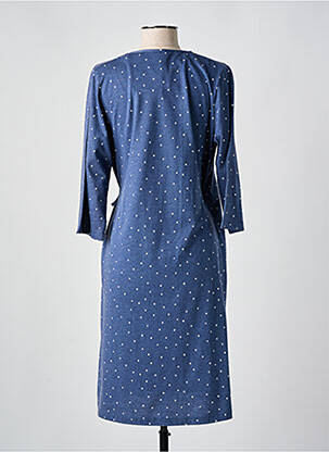 Robe de chambre col cache-coeur bleu SENORETTA femme