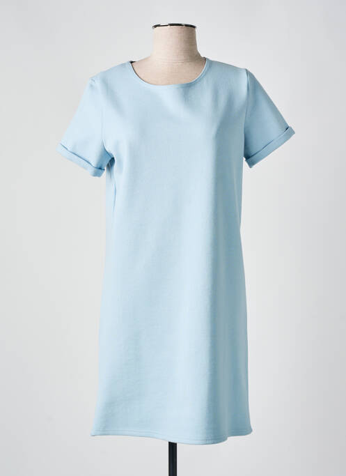 Robe courte manches courtes manches courtes bleu LA GENTLE FACTORY femme