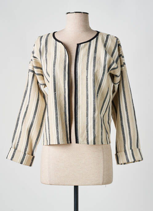 Veste chic tissage crêpe beige ANNAHPA femme