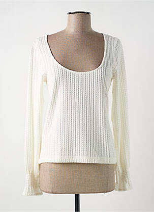 Pull coupe cintrée manches longues blanc ANNAHPA femme