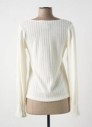 Pull coupe cintrée manches longues blanc ANNAHPA femme
