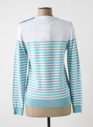 Pull coupe cintrée manches longues bleu VICOMTEA femme