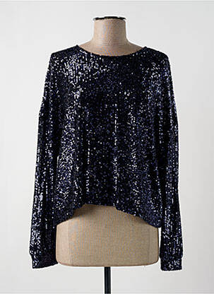 Top col rond manches longues bleu ANNAHPA femme