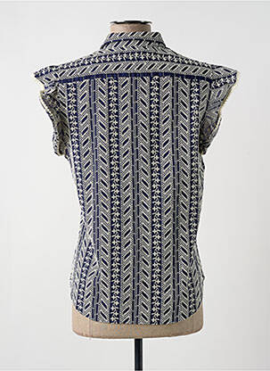 Chemisier manches courtes manches courtes bleu GUAPA COLLECTION femme