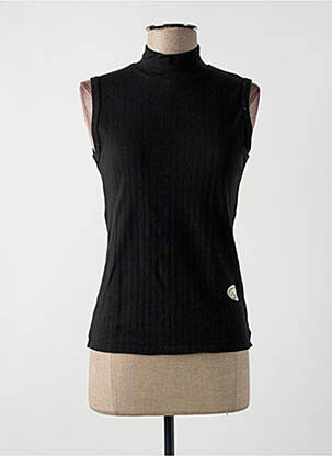 Top coupe cintrée sans manche noir ACHEL femme