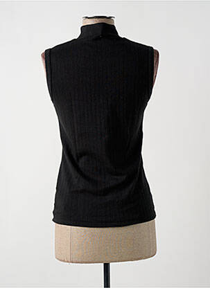 Top coupe cintrée sans manche noir ACHEL femme