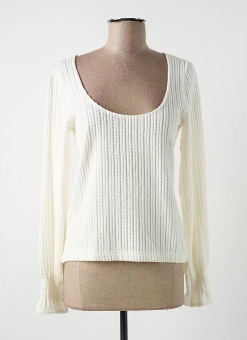 Pull coupe cintrée manches longues blanc ANNAHPA femme