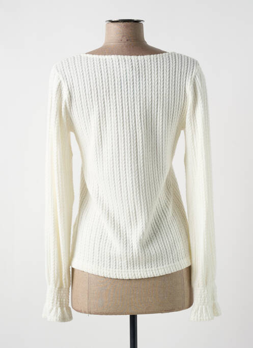 Pull coupe cintrée manches longues blanc ANNAHPA femme