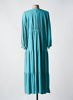 Robe longue manches longues manches longues vert ANNAHPA femme