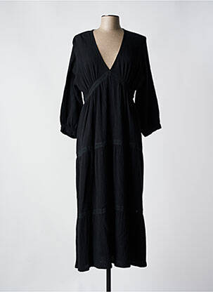 Robe longue manches longues manches longues noir ANNAHPA femme