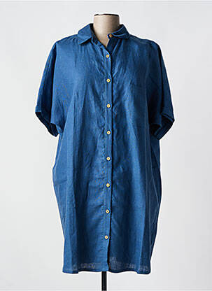 Robe courte manches courtes manches courtes bleu LA GENTLE FACTORY femme