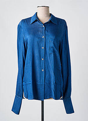 Chemisier coupe cintrée manches longues bleu ANNAHPA femme