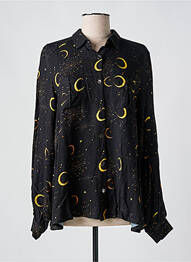 Chemisier imprimé fantaisie manches longues noir ANNAHPA femme