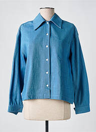 Chemisier coupe droite manches longues bleu ANNAHPA femme