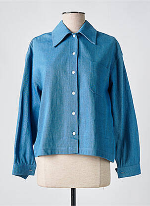 Chemisier coupe droite manches longues bleu ANNAHPA femme