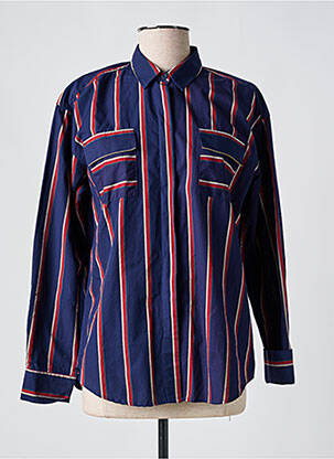 Chemisier tissage popeline manches longues bleu VICOMTE ARTHUR femme