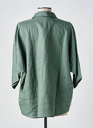 Chemisier tissage crêpe manches 3/4 vert LA GENTLE FACTORY femme