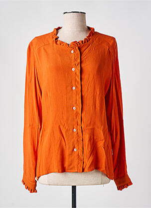 Chemisier tissage crêpe manches longues orange ANNAHPA femme