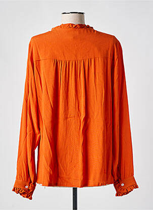 Chemisier tissage crêpe manches longues orange ANNAHPA femme