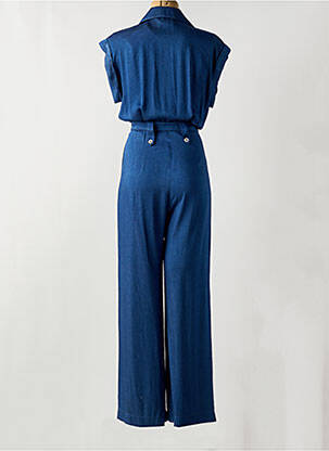 Combi-pantalon fermeture boutonnée sur le devant manches courtes bleu ANNAHPA femme