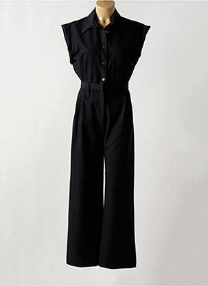 Combi-pantalon fermeture boutonnée sur le devant manches courtes noir ANNAHPA femme