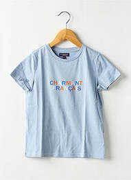 T-shirt sérigraphie floquée manches courtes bleu LA GENTLE FACTORY garcon