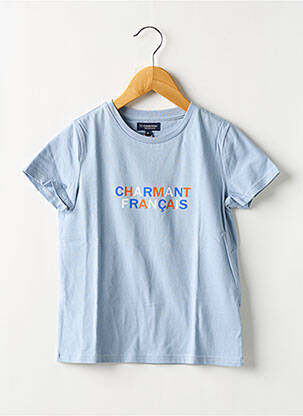 T-shirt sérigraphie floquée manches courtes bleu LA GENTLE FACTORY garcon