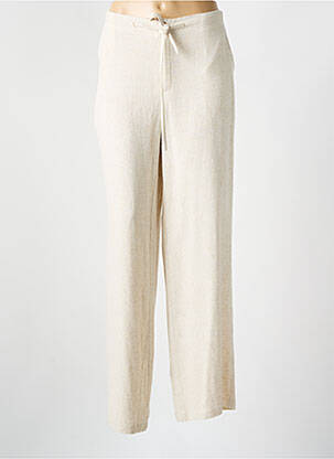 Pantalon droit taille à pinces taille normale beige ANNAHPA femme
