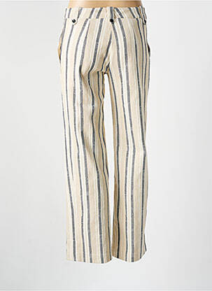 Pantalon droit tissage crêpe taille haute beige ANNAHPA femme