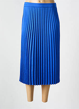 Jupe mi-longue fermeture zip latéral bleu FRIME femme