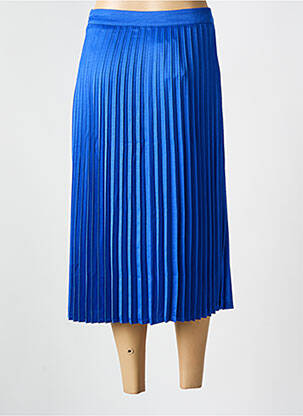 Jupe mi-longue fermeture zip latéral bleu FRIME femme