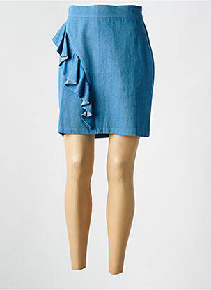 Jupe courte coupe droite bleu ANNAHPA femme