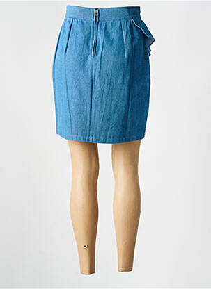 Jupe courte coupe droite bleu ANNAHPA femme