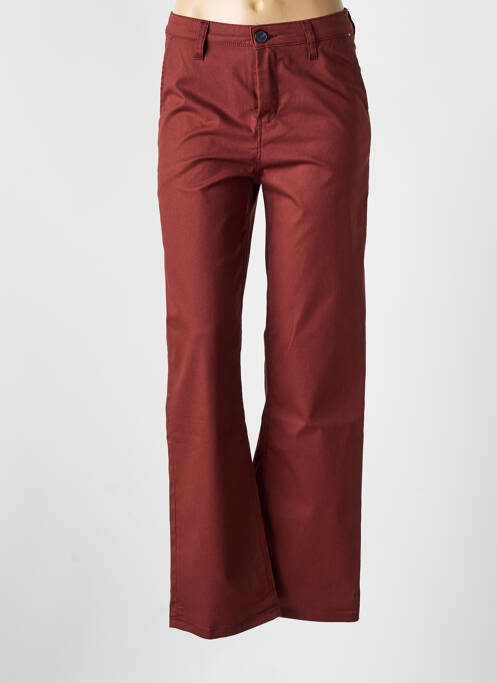 Pantalon chino tissage popeline taille normale orange LA GENTLE FACTORY femme