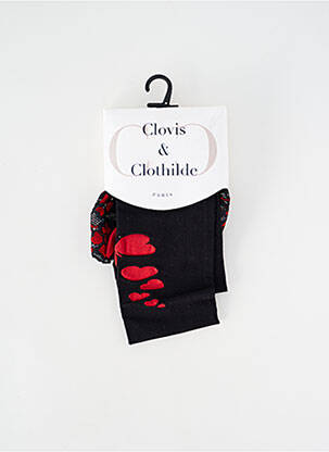 Bas imprimé fantaisie noir CLOVIS & CLOTHILDE femme